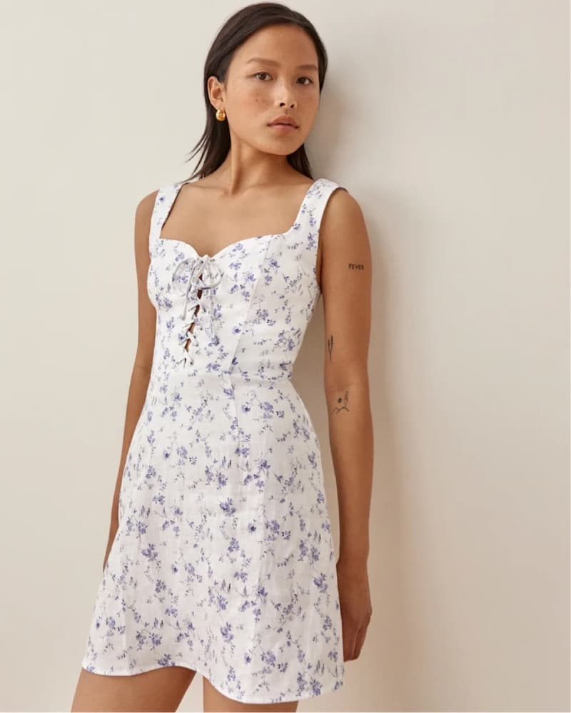 Reformation Floral Elettra Linen Mini - Image 1