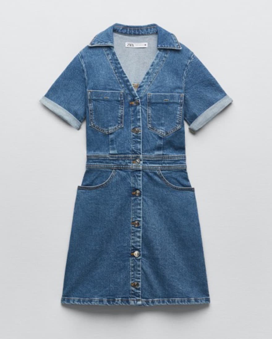 Zara Denim Mini Dress - Image 4