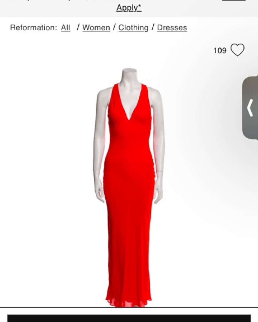 Red Reformation V Dress - Image 1