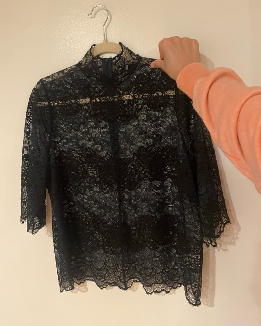 Elegant Black Lace Blouse - Image 1