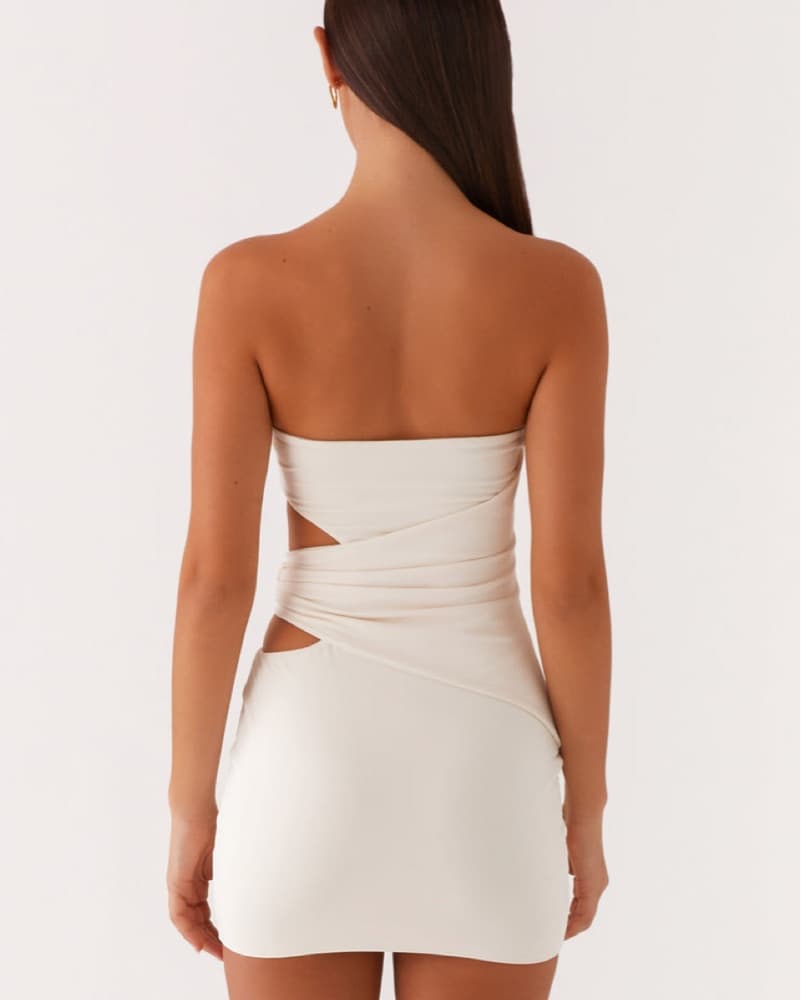 White Shell Strapless Mini - Image 3