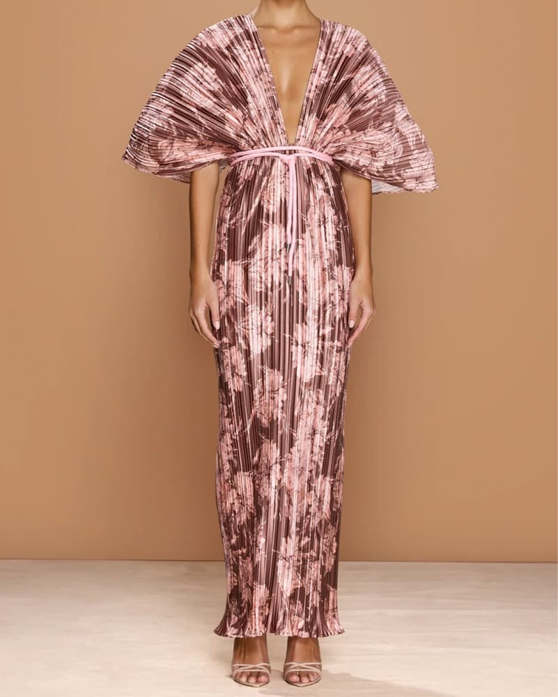 Sonya Moda Brown & Pink Floral Dress - Image 1