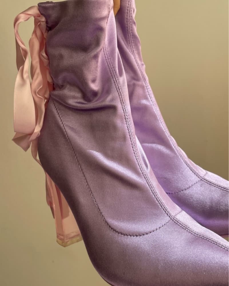 Dollskill Amethyst Satin Booties - Image 2