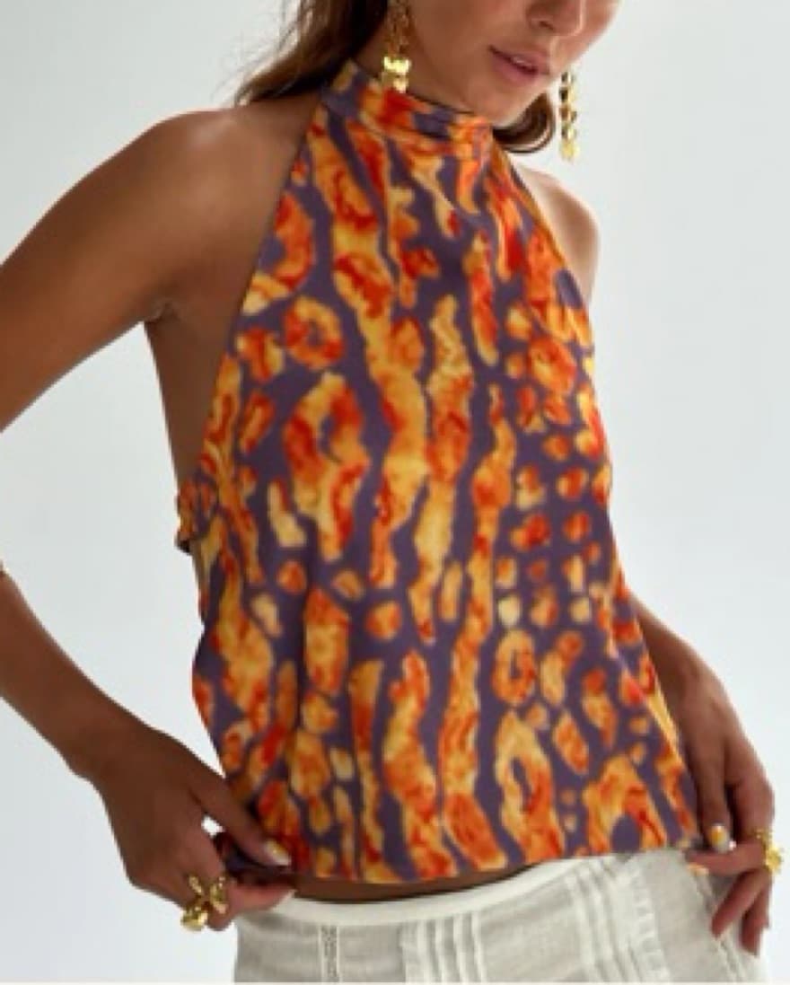 Vibrant Printed Halter Top - Image 2