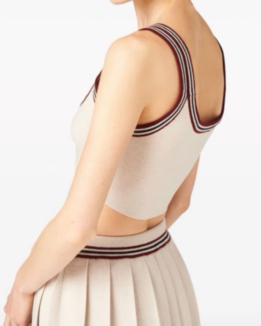 Miu Miu stripe-trim cashmere cropped top - Image 5