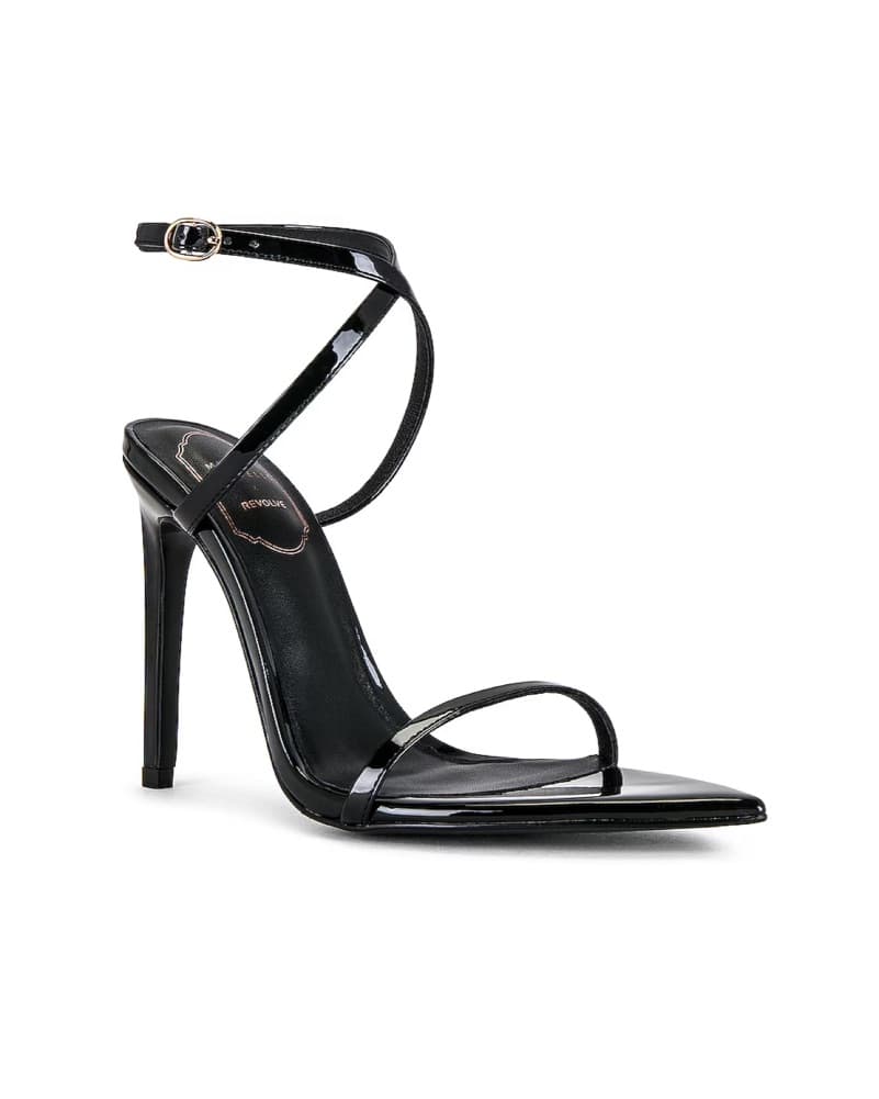 Sleek and Stylish Patent Leather Ankle Strap Heels - Image 1