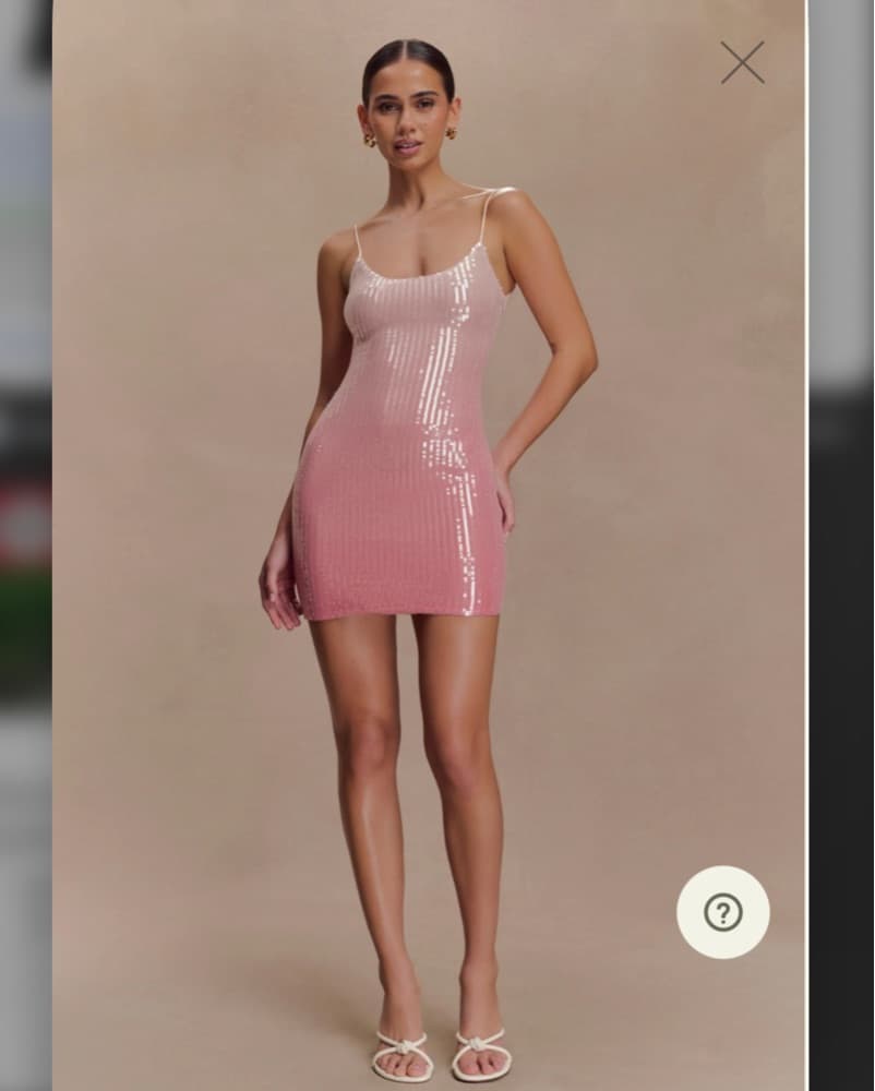 Ombre Pink Sequin Mini Dress - Image 1
