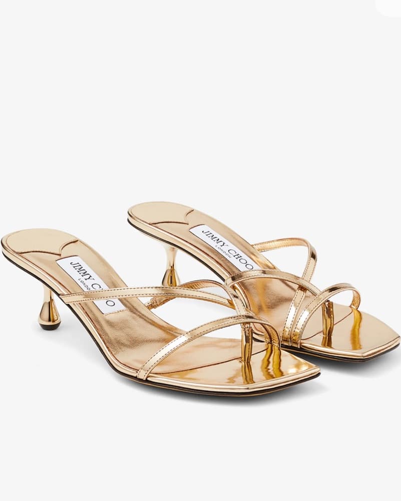 Jimmy Choo Gold Strappy Sandals - Image 1
