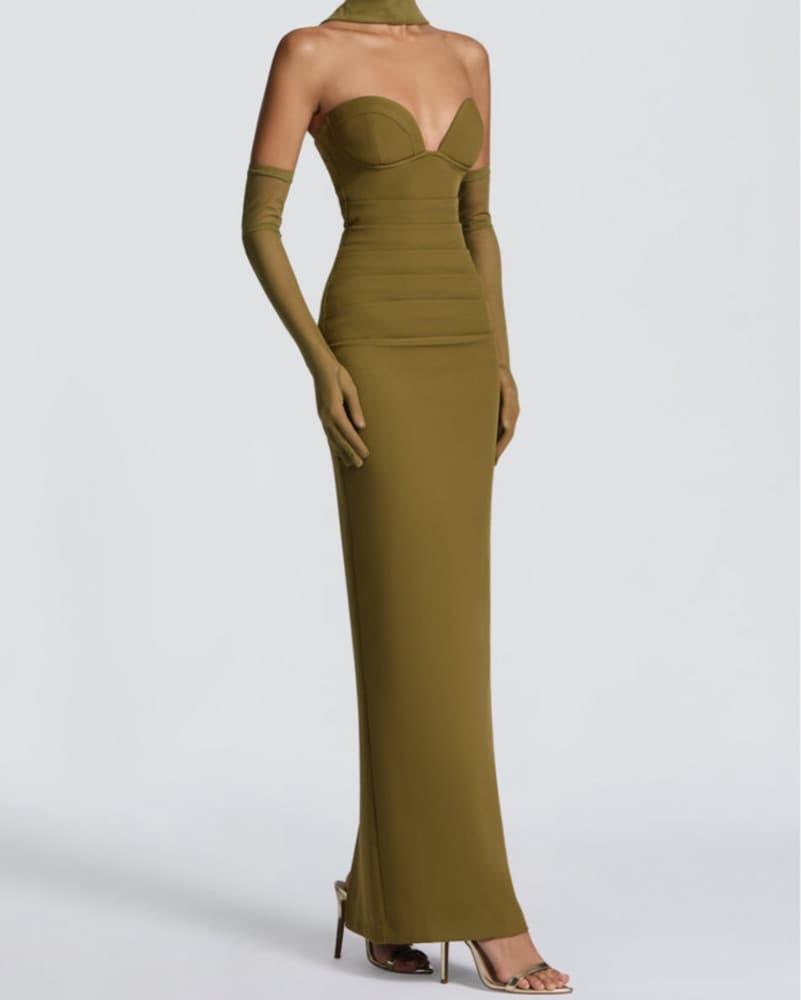 Babyboo Lindsey Deep Olive Dress - Image 2
