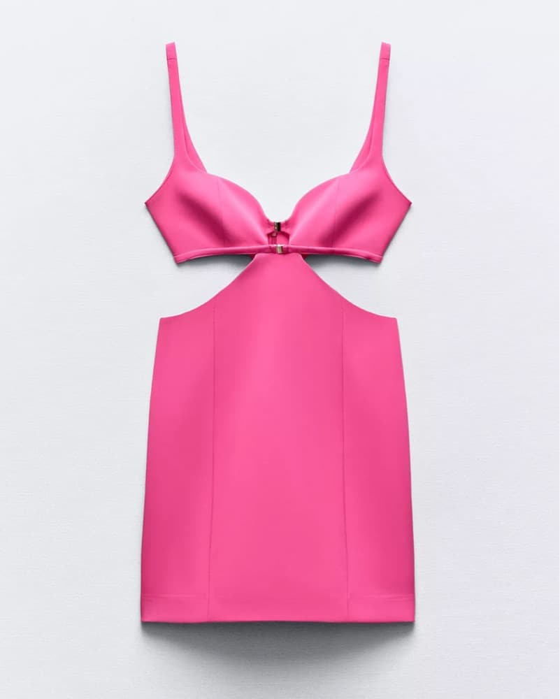 Fuchsia Fitted Cut Out Dress - Image 3