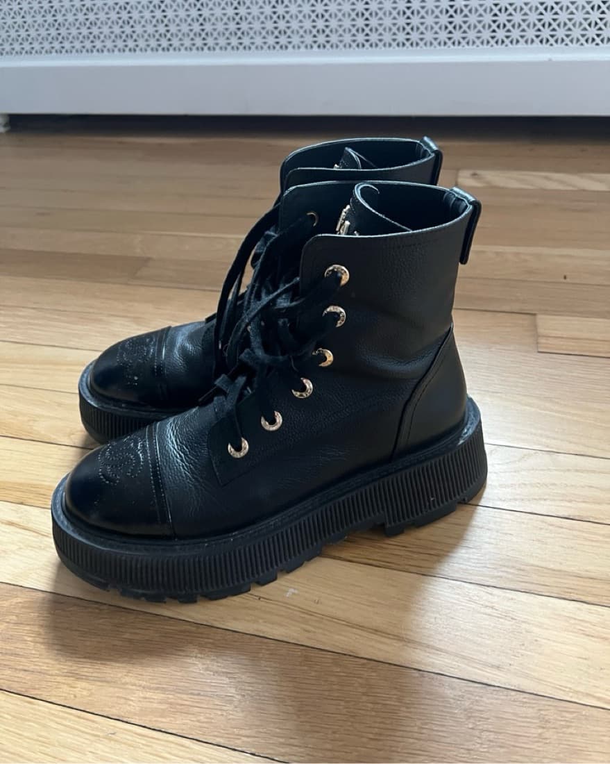 Chanel Leather Platform Boots - Image 3