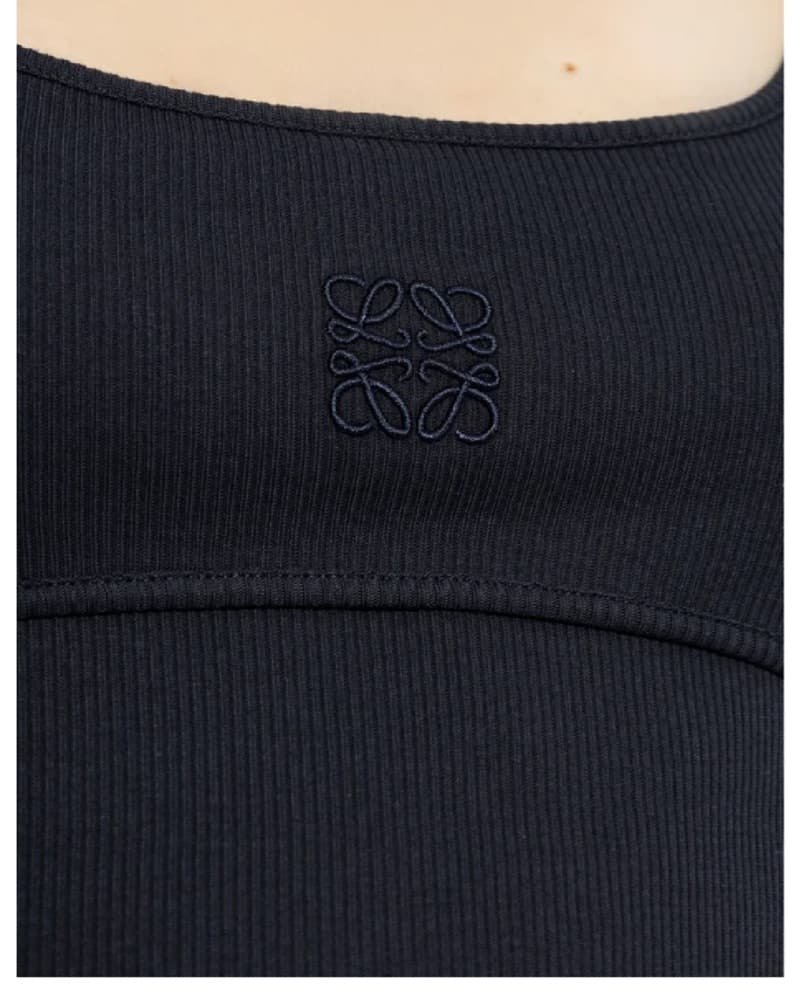 Loewe Anagram Midi Dress Navy Blue - Image 2