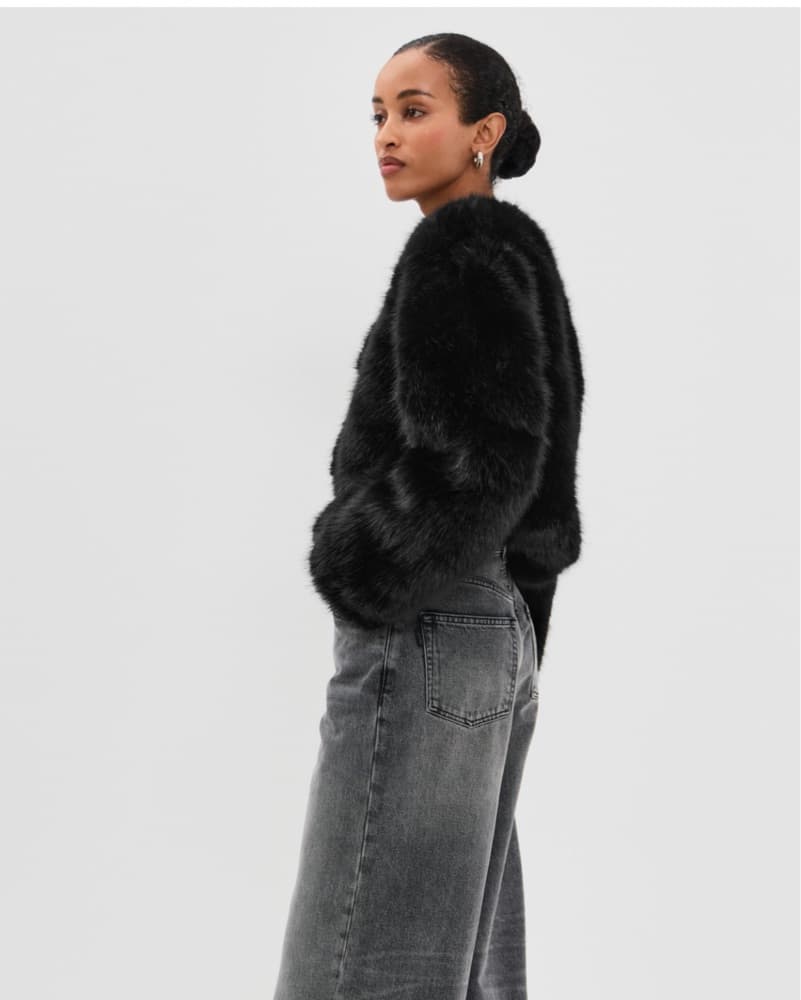 Black Fur Jacket - Image 2