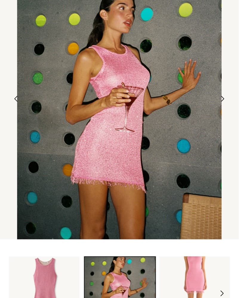 Sparkling Pink Fringe Mini Dress - Image 1
