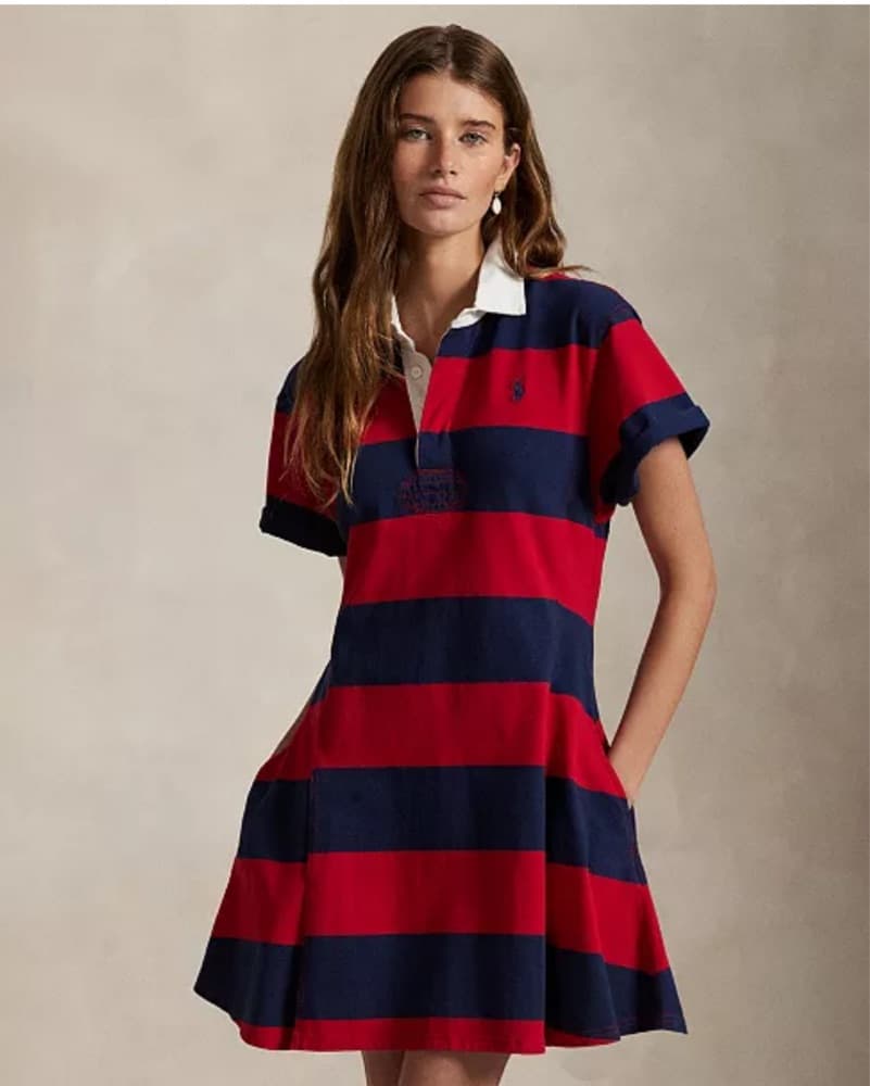 Preppy Striped Rugby Dress - Image 1