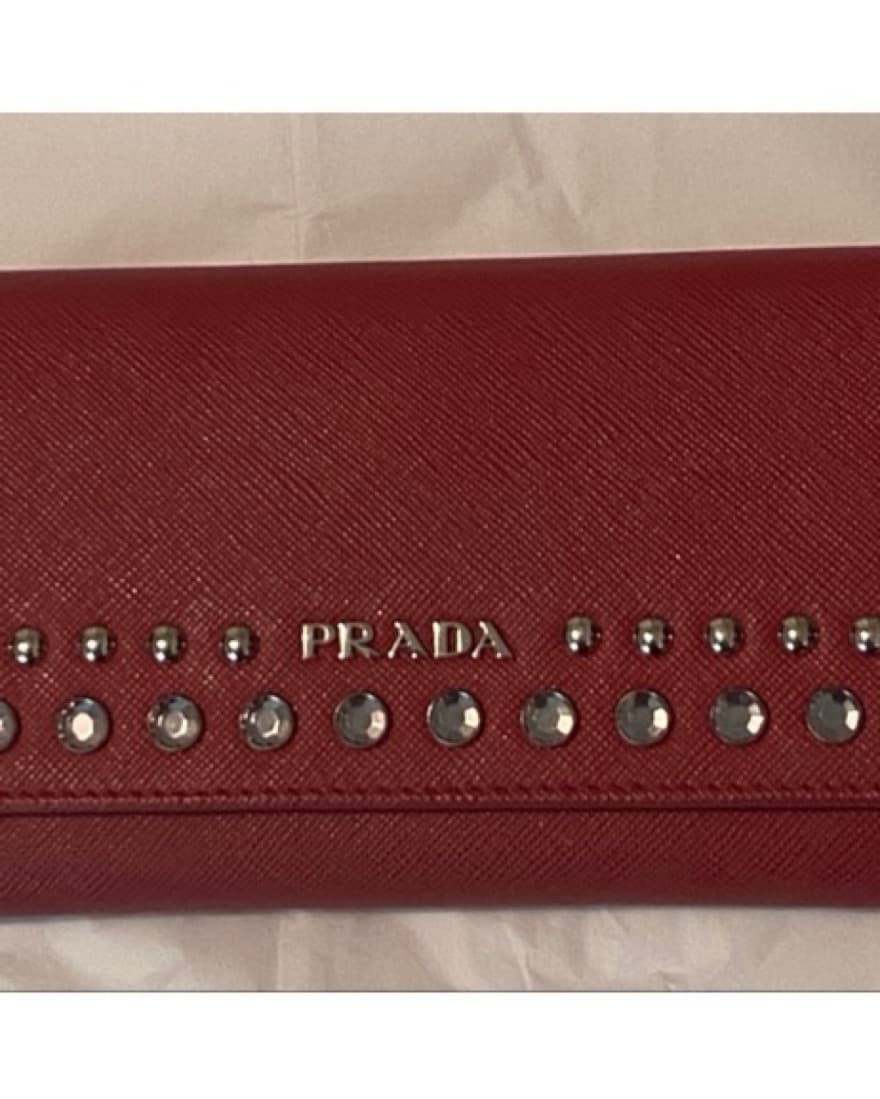 PRADA RED SAFFIANO STUDDED BORCHI CONTIN - Image 3