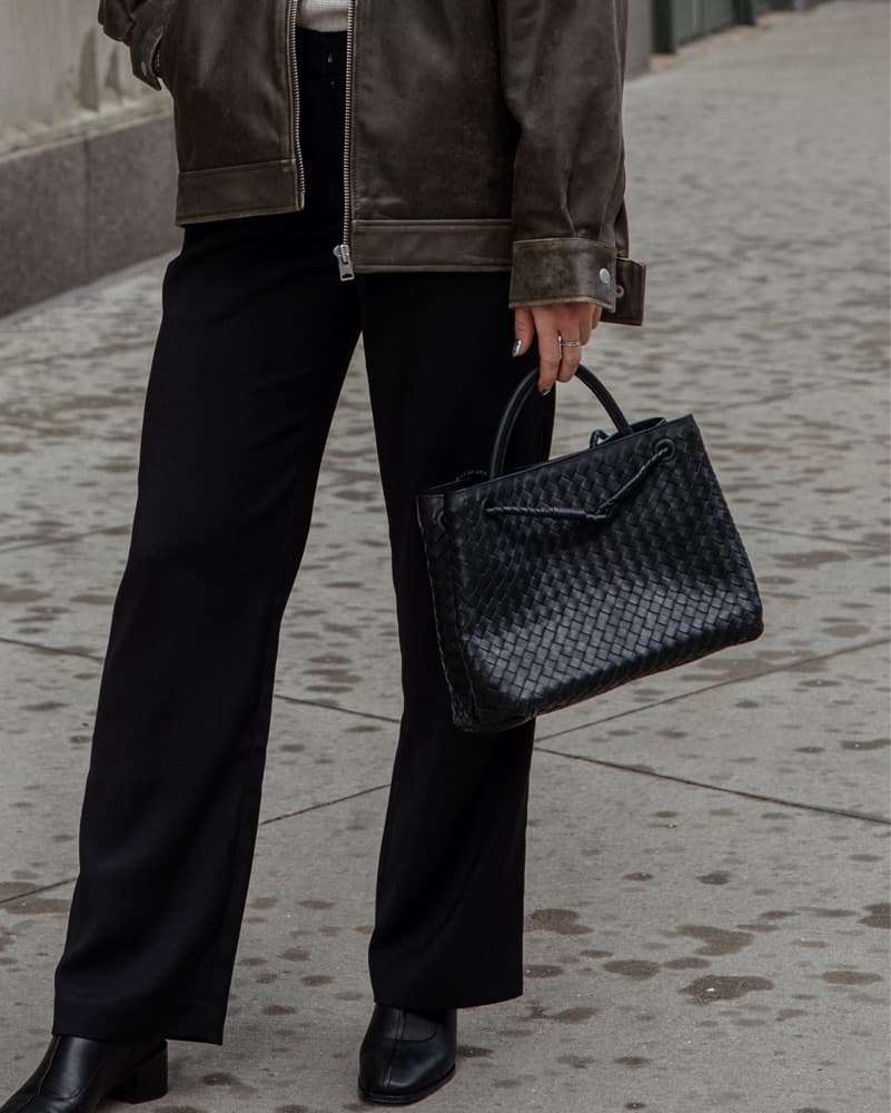 Italian Leather Handwoven Satchel - Image 3