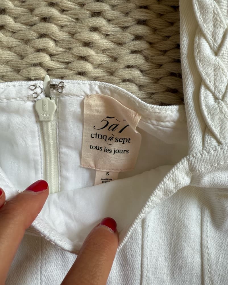 Cinq A Sept White braided Jean Top - Image 2