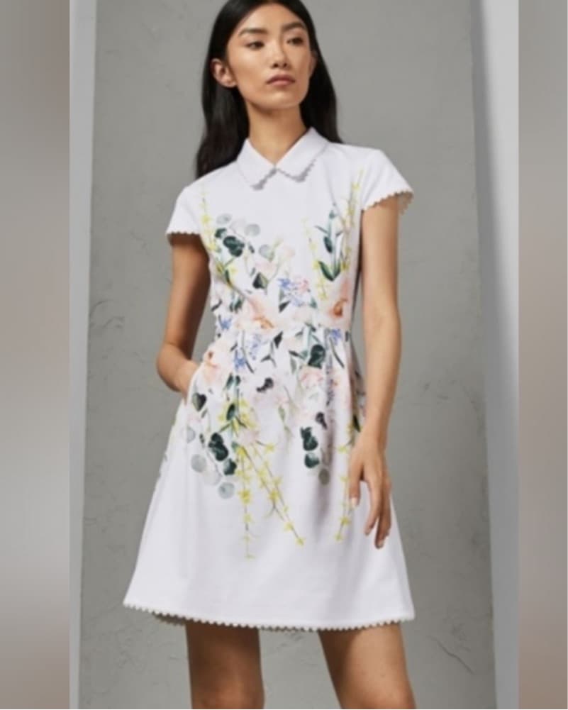 Ted Baker White Floral Dress - Image 1