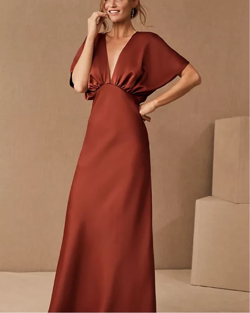 BHLDN Leila Satin Charmeuse Maxi Dress - Image 1