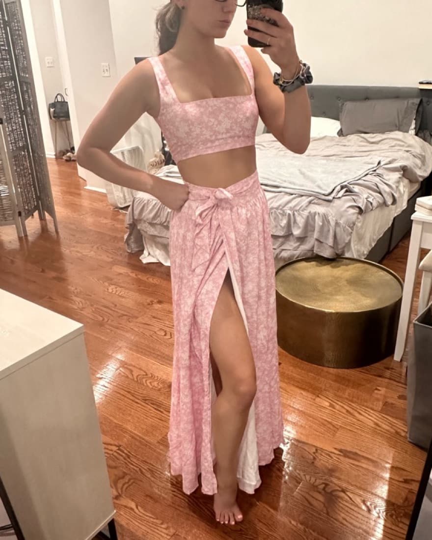 Pink Floral Two Piece Set XS - Image 4