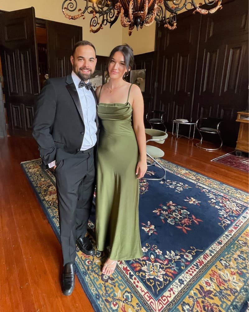 Club L Olive Green Gown with custom cape - Image 3