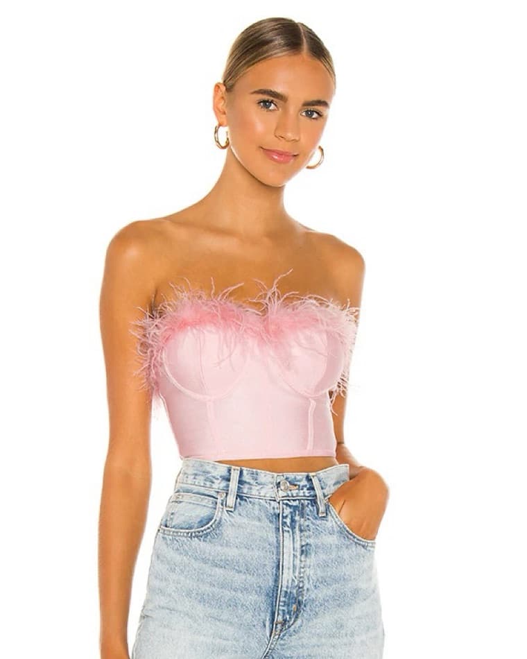 Superdown Ramona Pink Bustier Top - Image 1