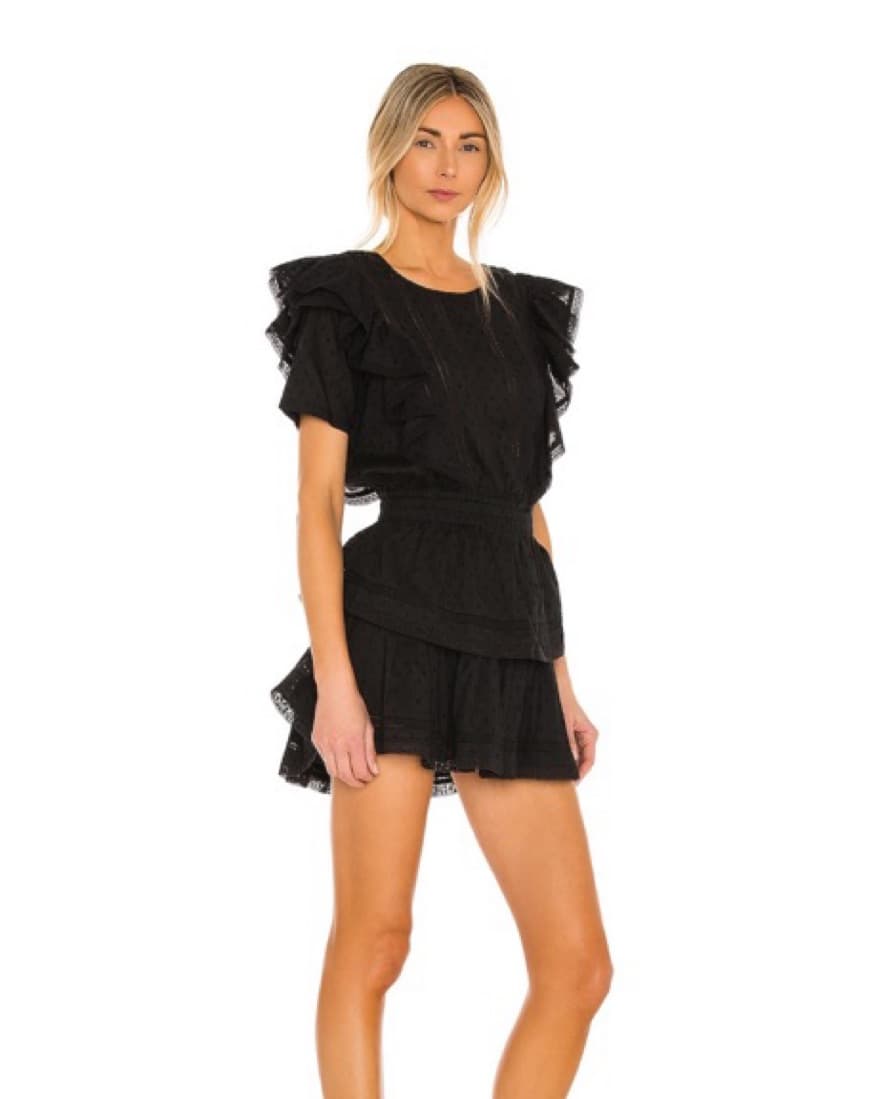 LoveShackFancy Natasha Dress In Black - Image 3