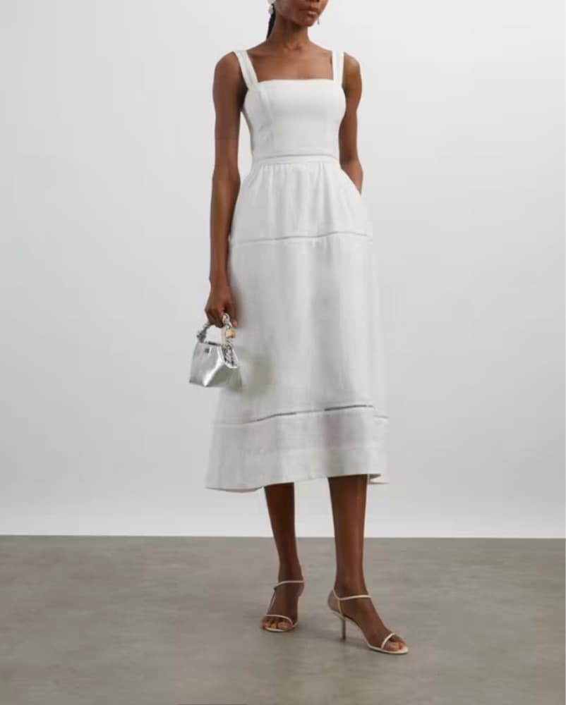 Perfect White Dress! Reformation Midi - Image 1