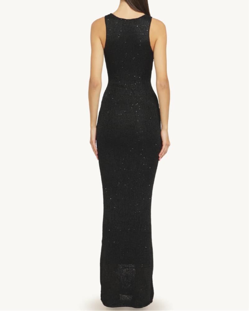 Asta Resort Black Sequin Maxi Dress - Image 2