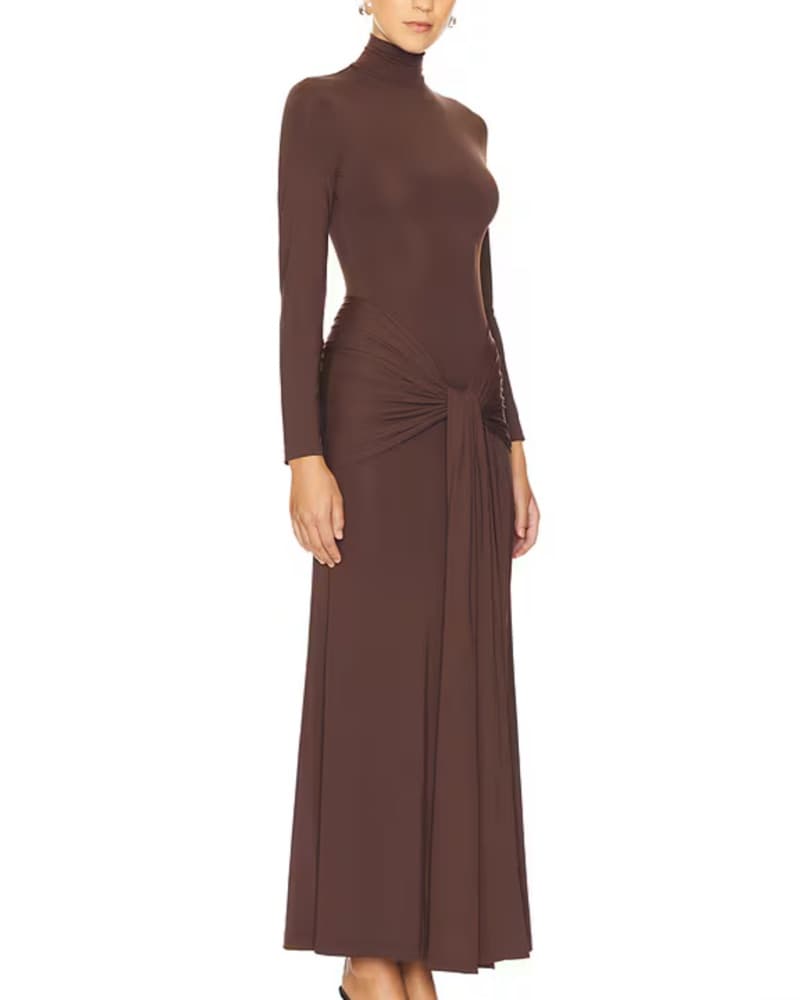 Bardot Alix Maxi Dress Chocolate - Image 2