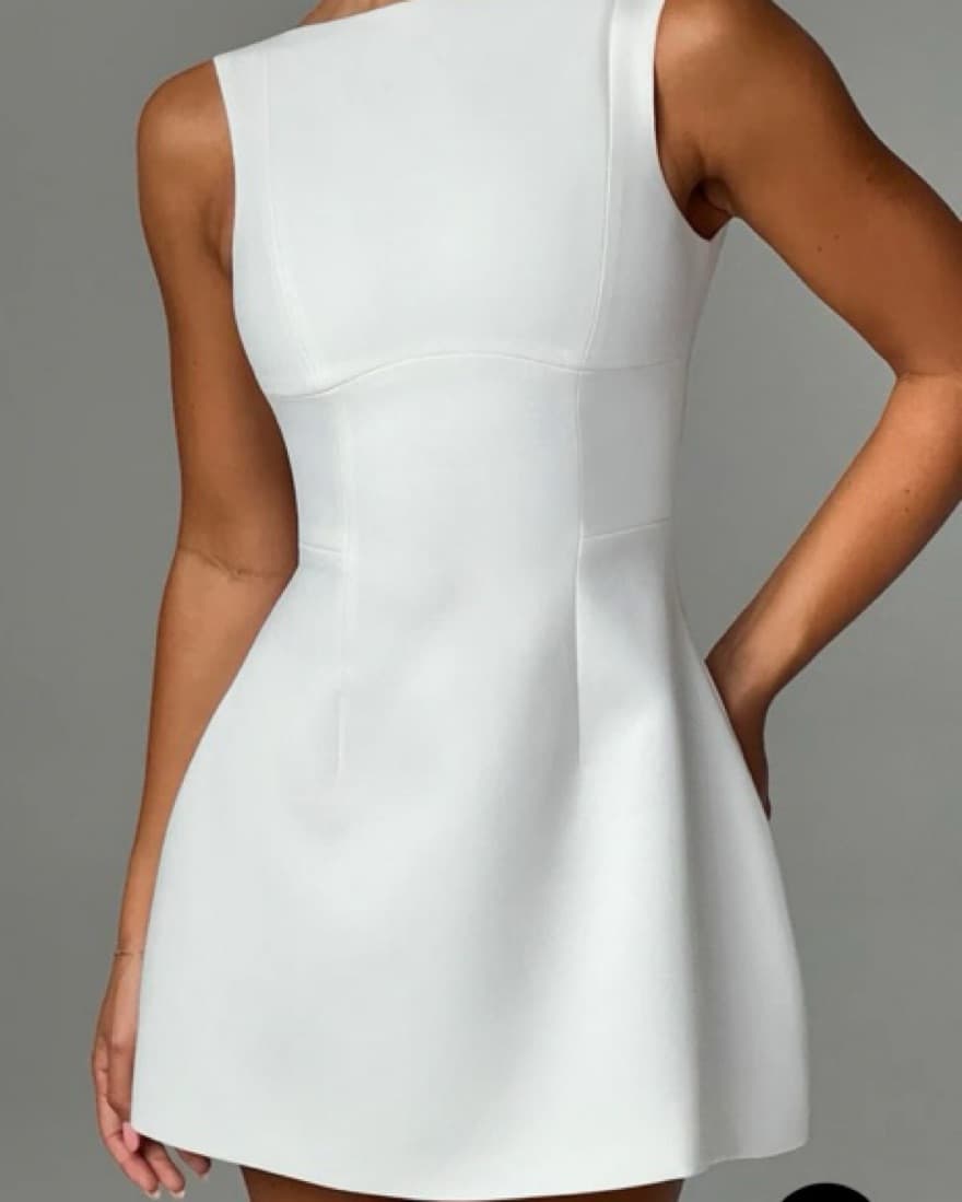 Alana Mini Dress Ivory - Image 4