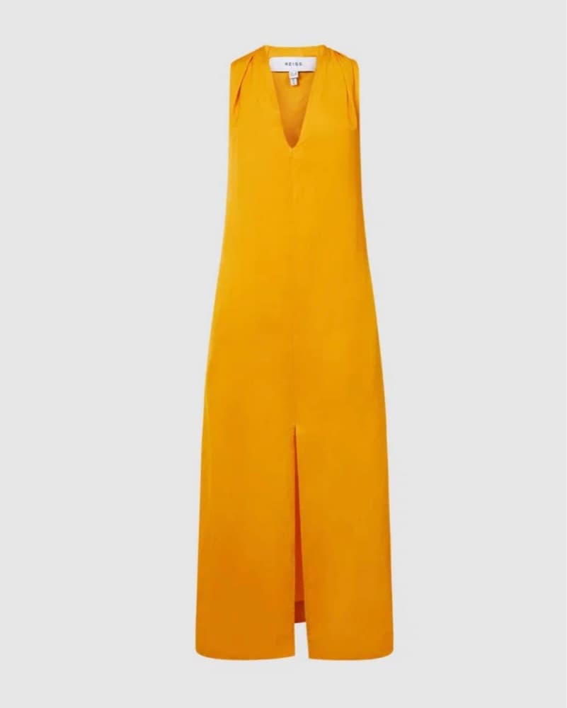 Vibrant Yellow Halter Maxi Dress - Image 3