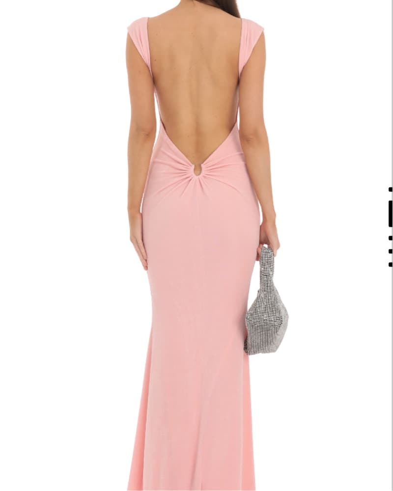 Backless Blush Pink Dress - Image 1