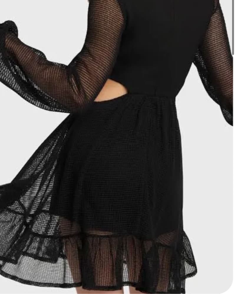 Bebe Black Mesh Dress - Image 4