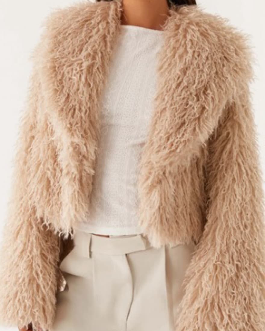 Virginia Cropped Faux Fur Jacket - Image 1