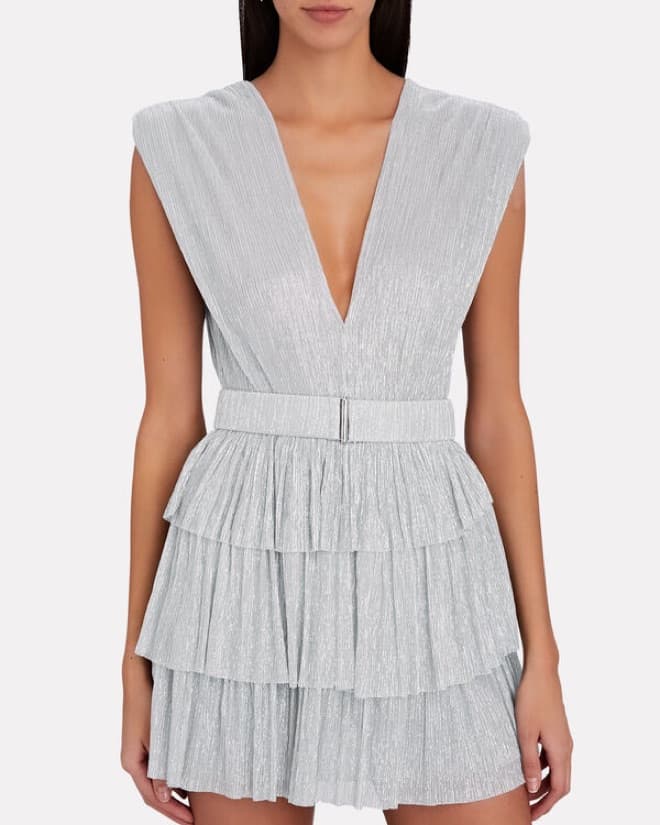 Savina Musayev Skylar Silver Mini Dress - Image 1