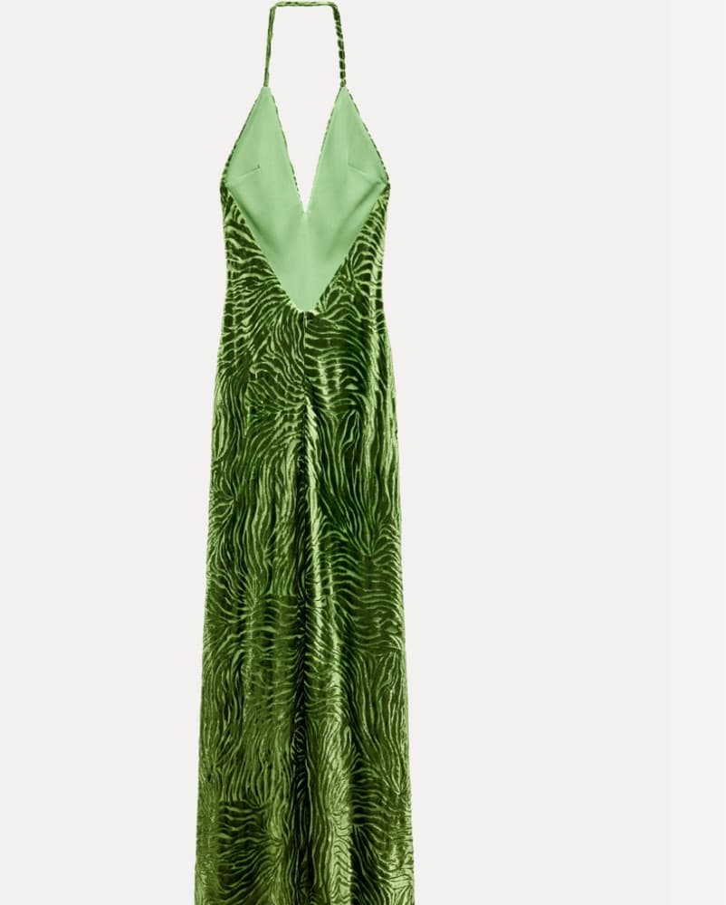 Green Zebra Print Maxi Dress - Image 3