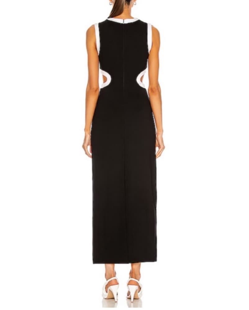 Staud Black & White Cutout Dress - Image 2