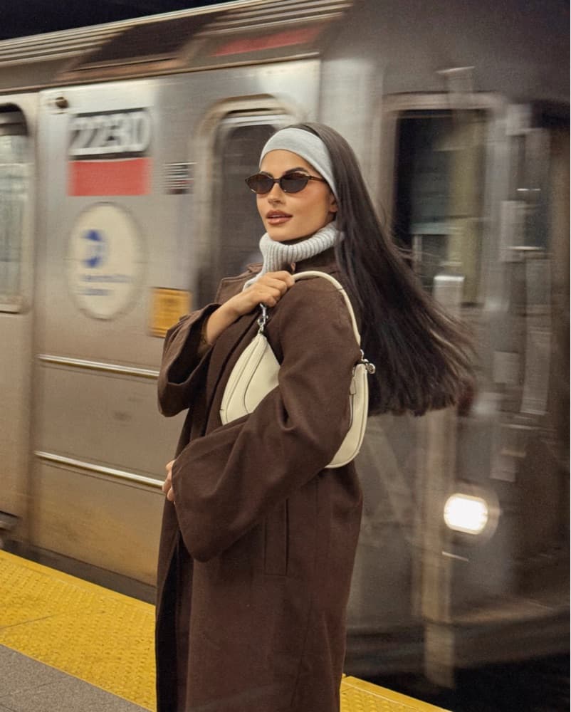 Brown Maxi Coat With Belt  - Image 2