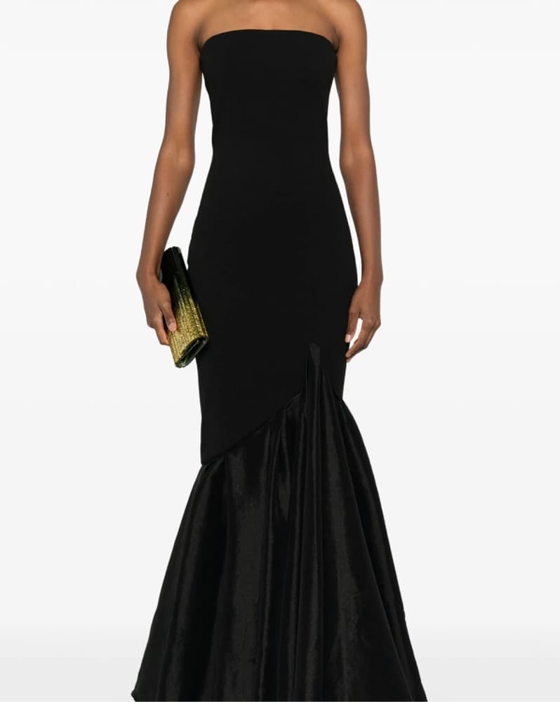 Elegant Strapless Black Mermaid Gown - Image 4