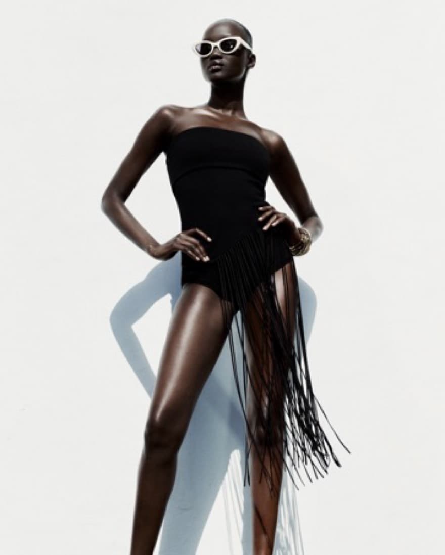 Zara strapless fringe top - Image 2