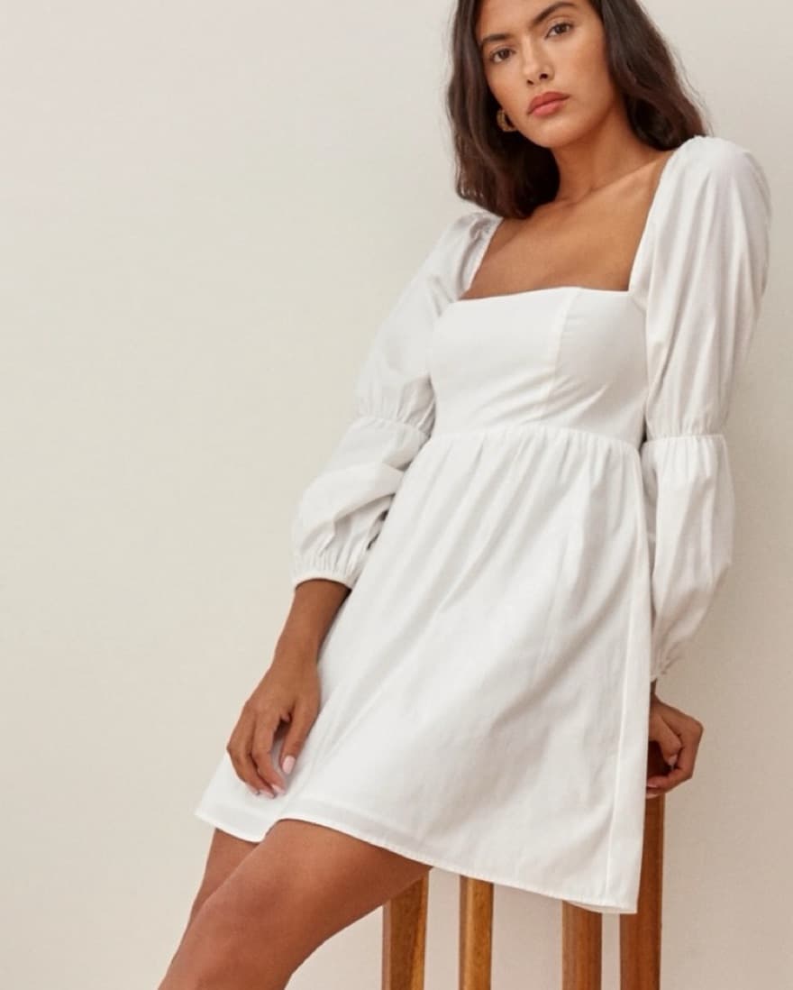 Reformation White Michaela Mini Dress - Image 1