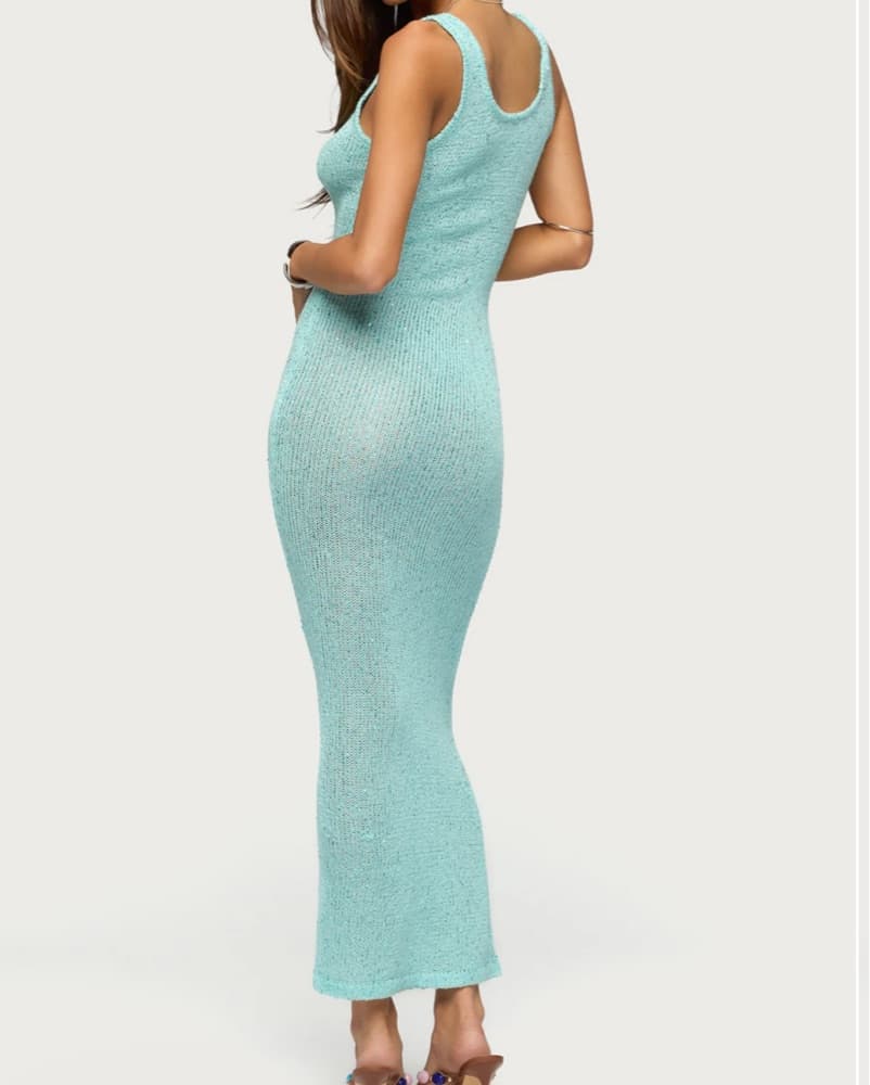 Edikted Abby Sequin Sheer Knit Maxi - Image 3