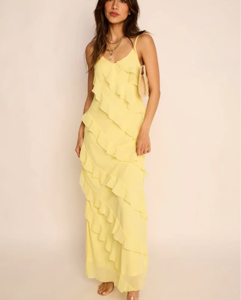 Nina Ruffle Tiered Maxi Dress - Image 4