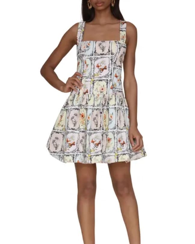 Drop Waist Bubble Mini Dress - Image 1