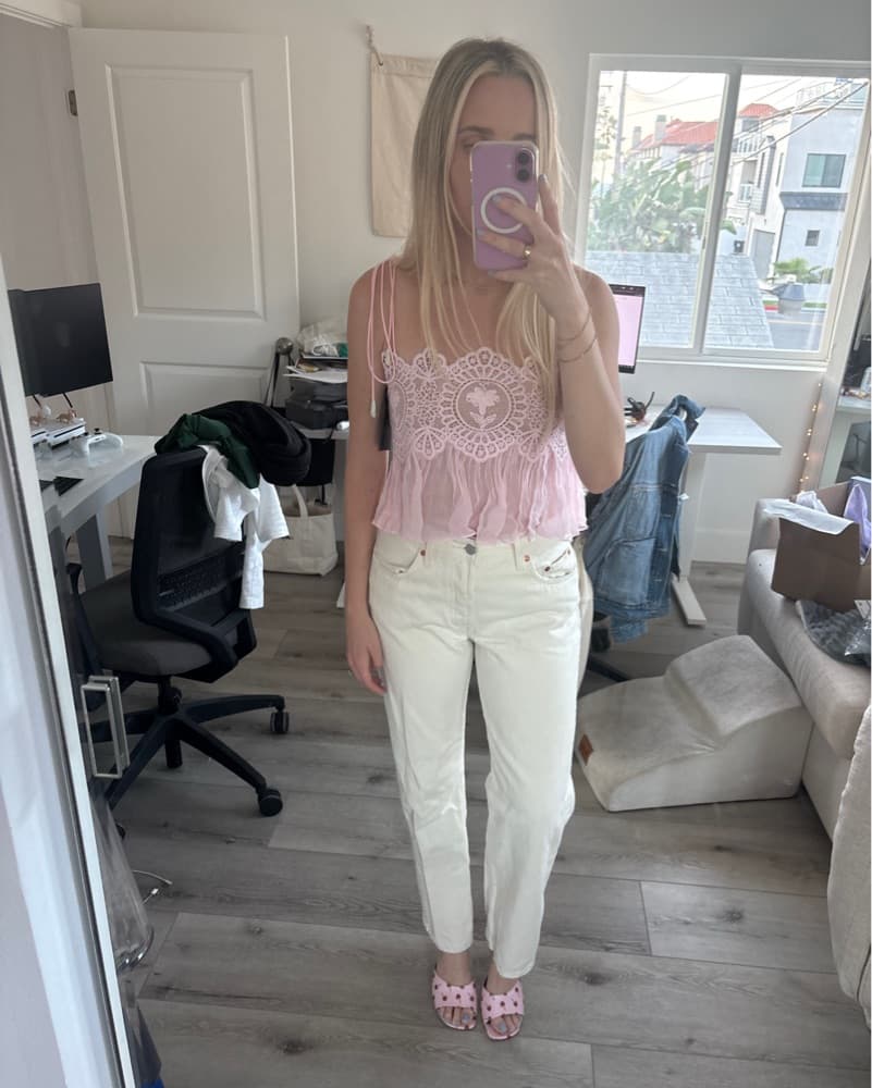 Retrofete Luenie Top In Rosa Pink - Image 2