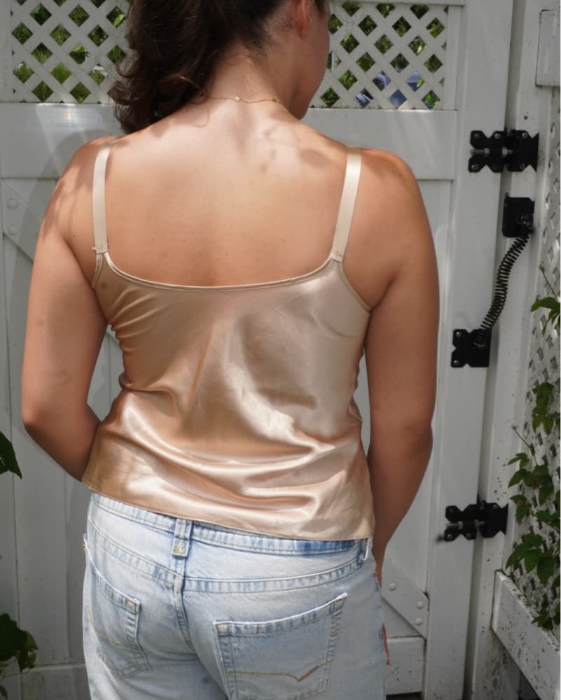 Tan Silk Slip Top  - Image 3
