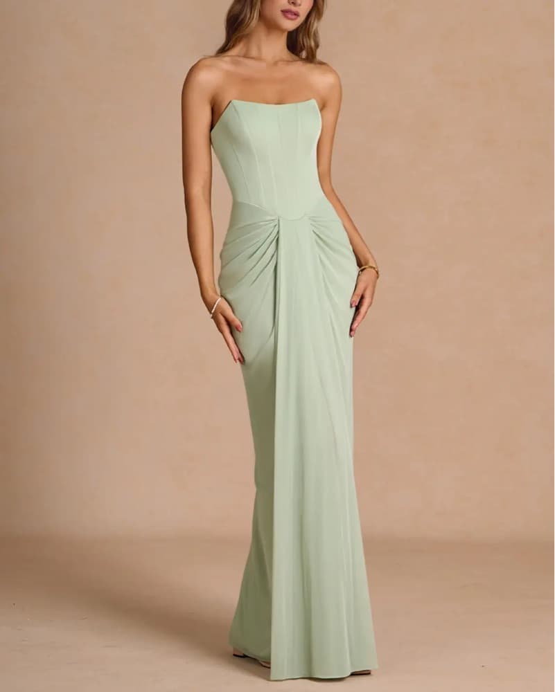 Light Green Formal Long Dress - Image 1