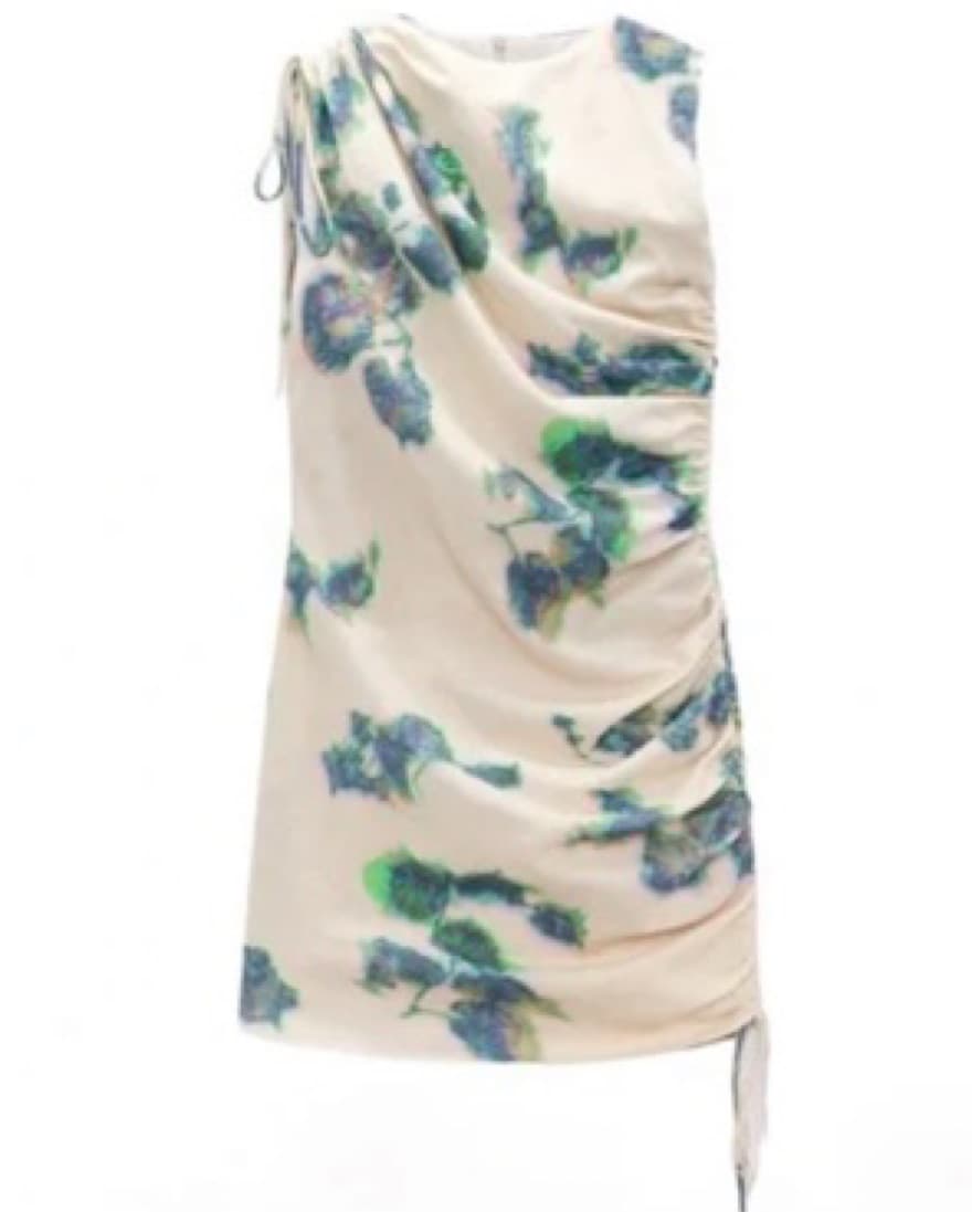 Foral Printed Linen Dress - Image 2